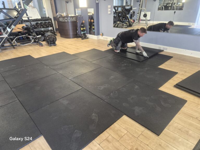Gym Flooring — Bespoke — installation detail 10