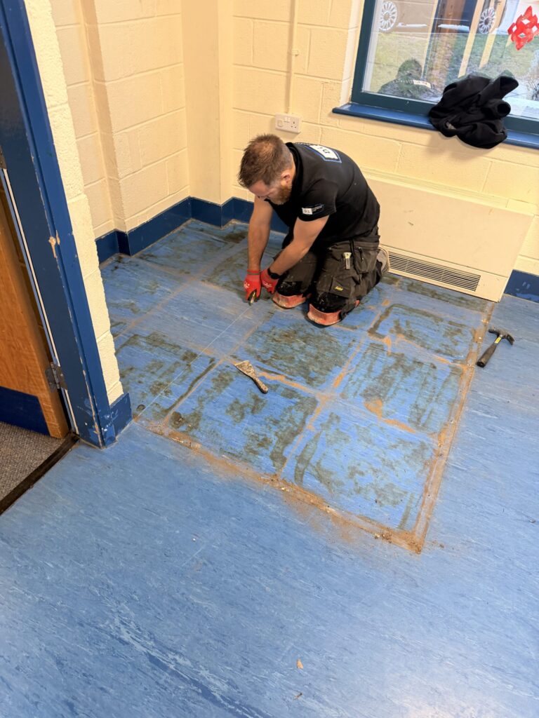 School Project — Vinyl Flooring — installation detail 6