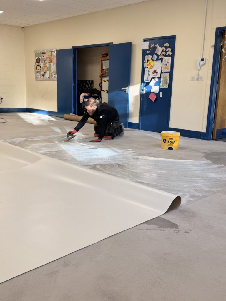 School Project — Vinyl Flooring — installation detail 8