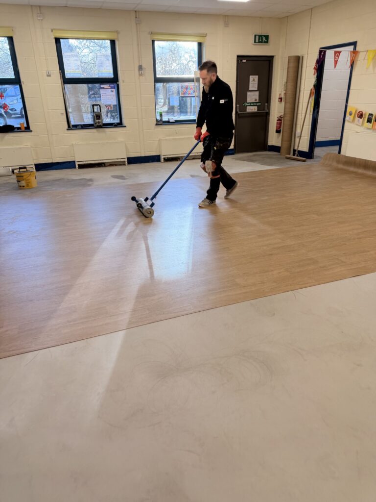 School Project — Vinyl Flooring — installation detail 2