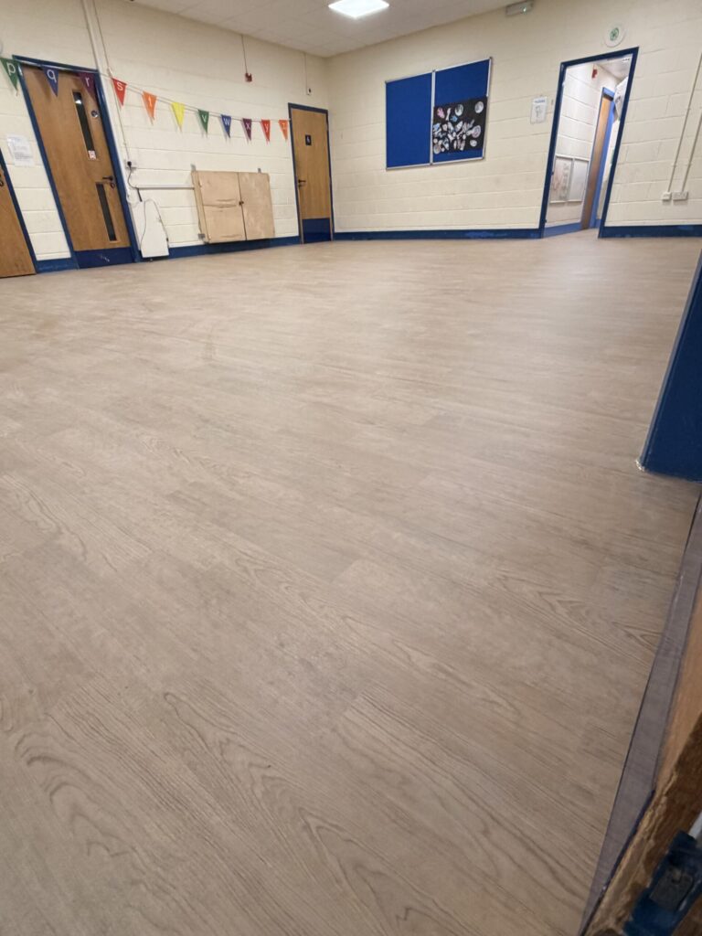 School Project — Vinyl Flooring — installation detail 3