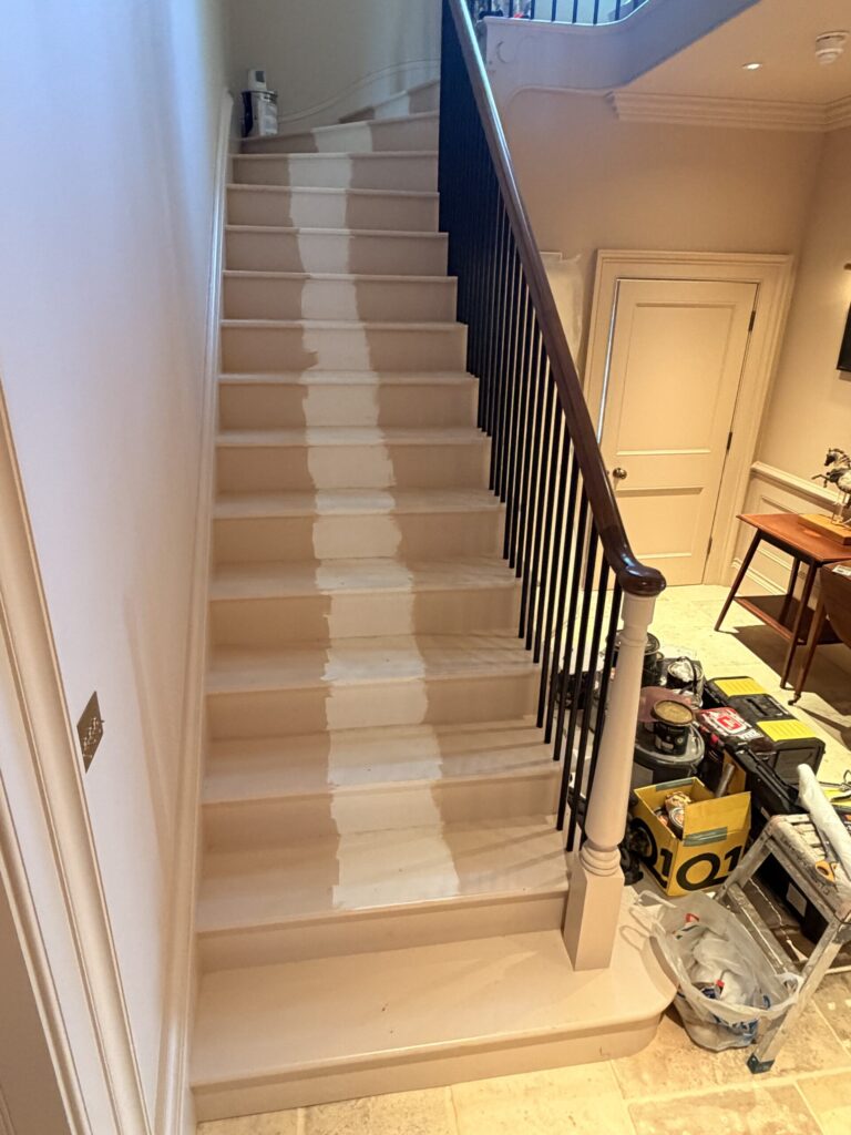 Stair runners — installation detail 11