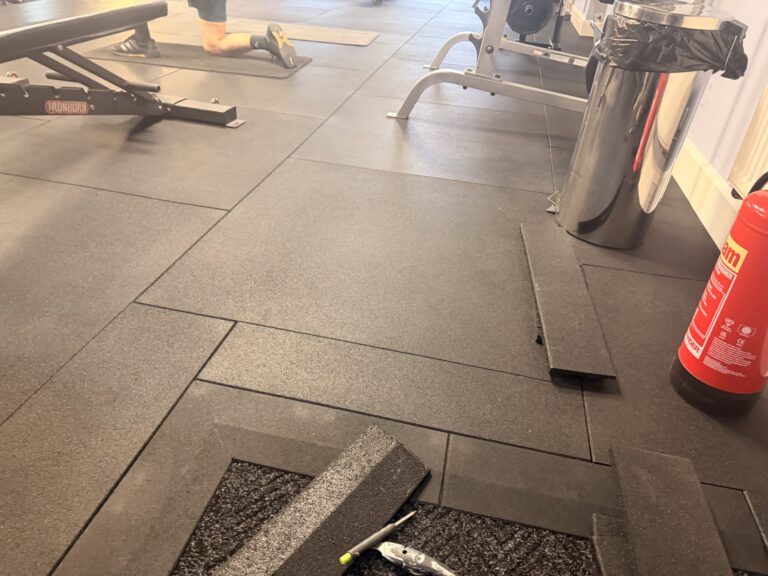 Gym Flooring — Bespoke — installation detail 7