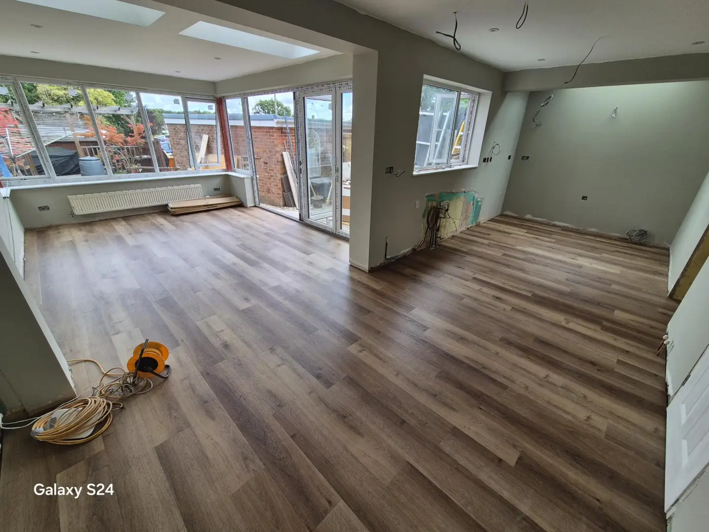 Room after hard flooring installation