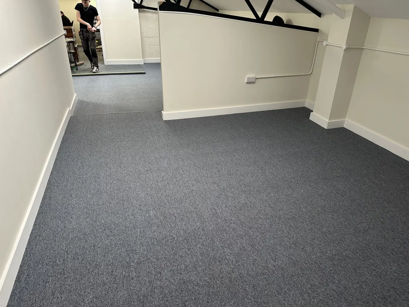 Office after carpet installation