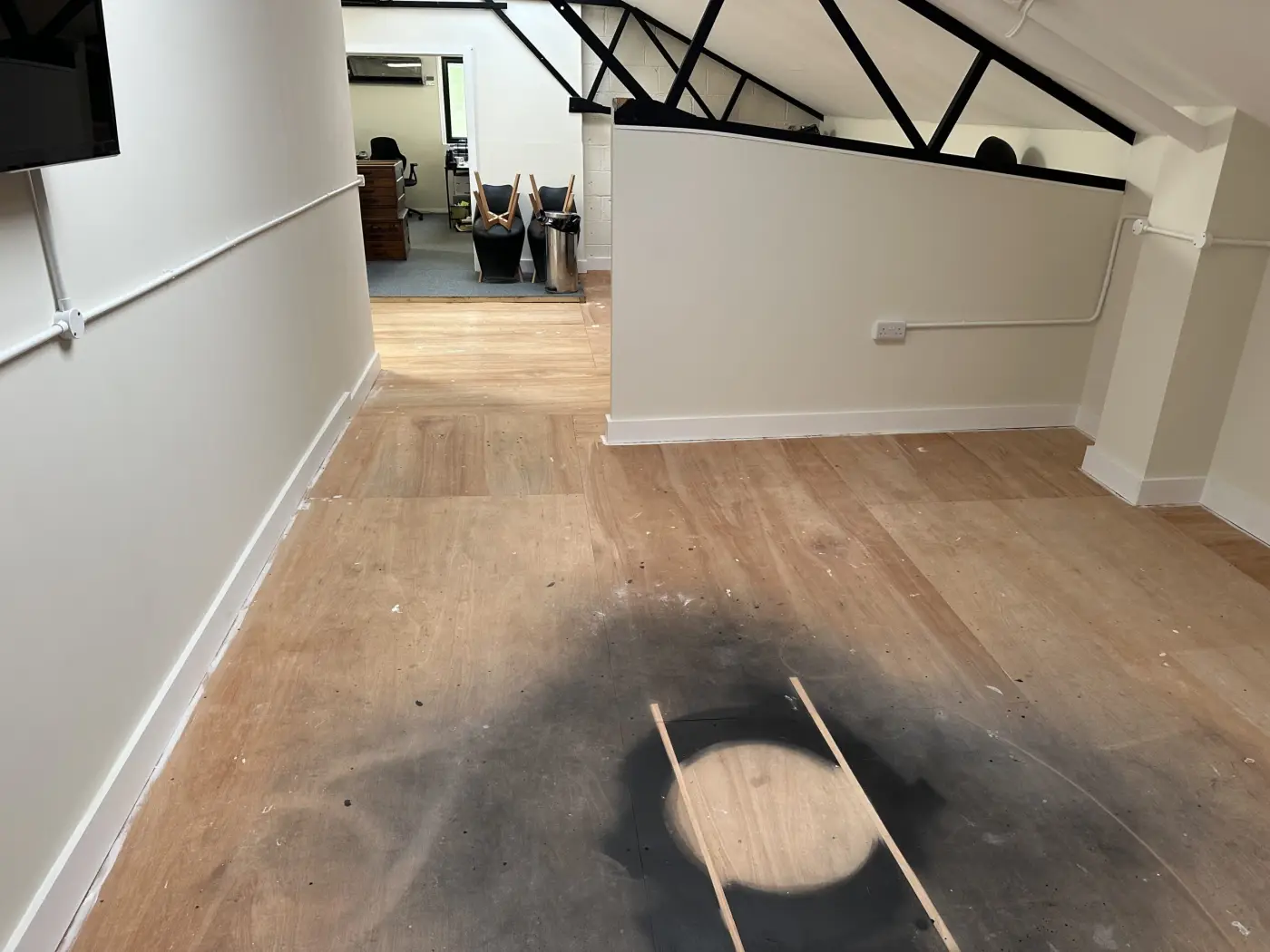Office before carpet installation