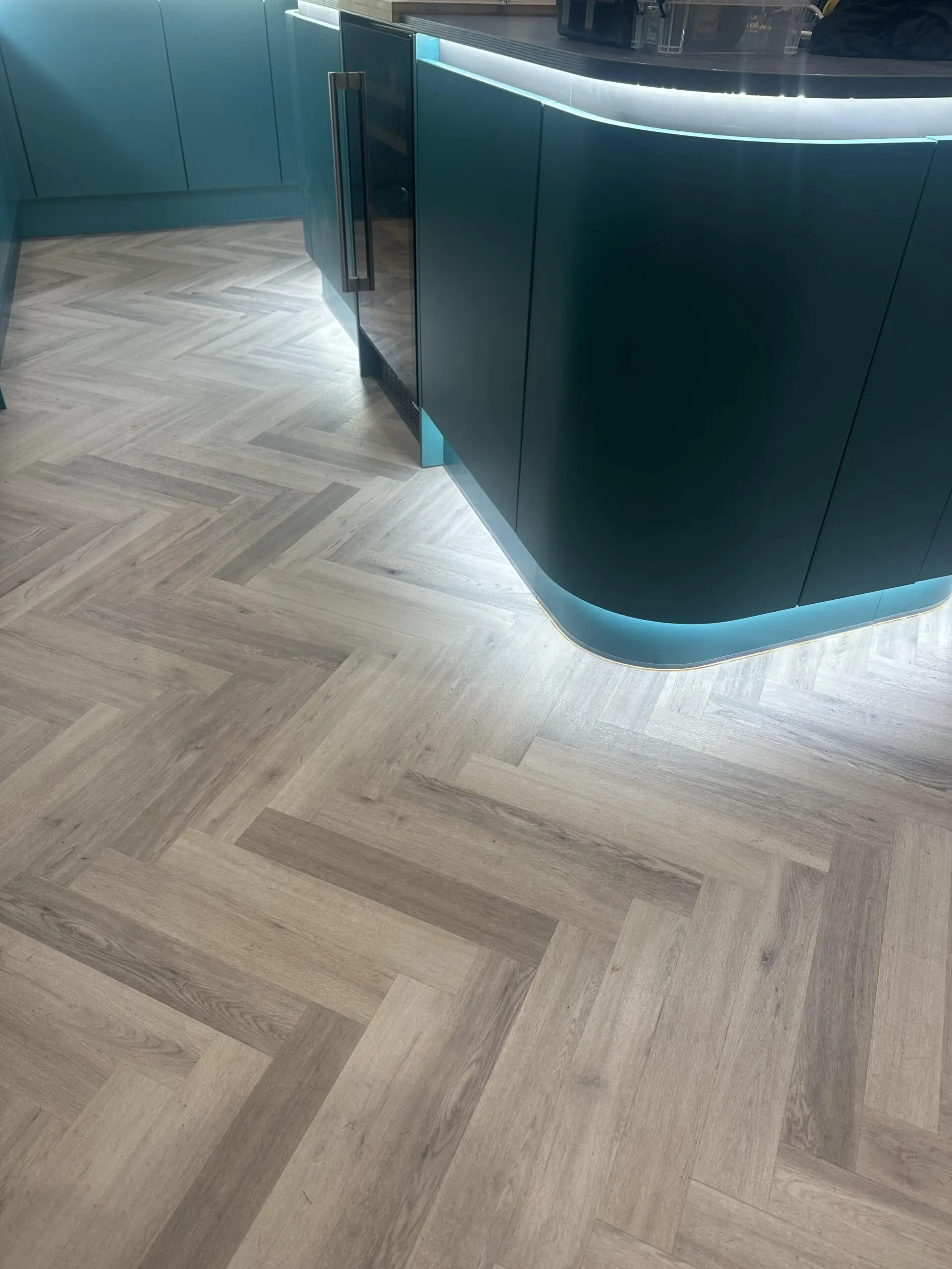 Precision-fitted luxury vinyl tile flooring